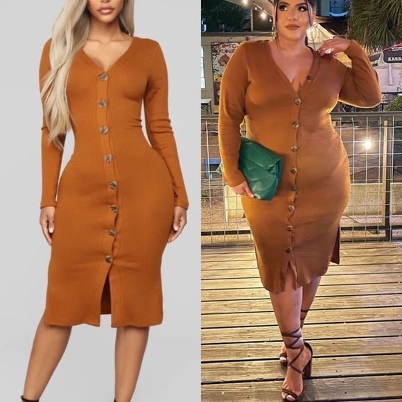 FASHION Nova Rust Sweater Dress. Size S, M, L, 1X, 2X, 3X - Picture 1 of 4